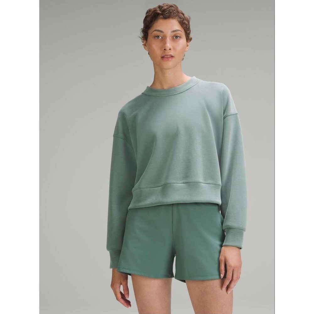 Lululemon Athletica  Perfectly Oversized pped Crew *Softstreme  Sage Green Top